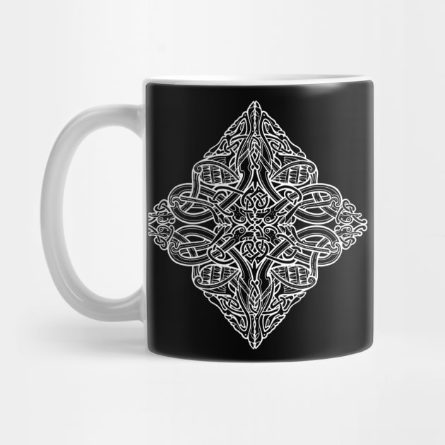 Four Birds, Four Dogs Celtic Design - white by Dysis23A